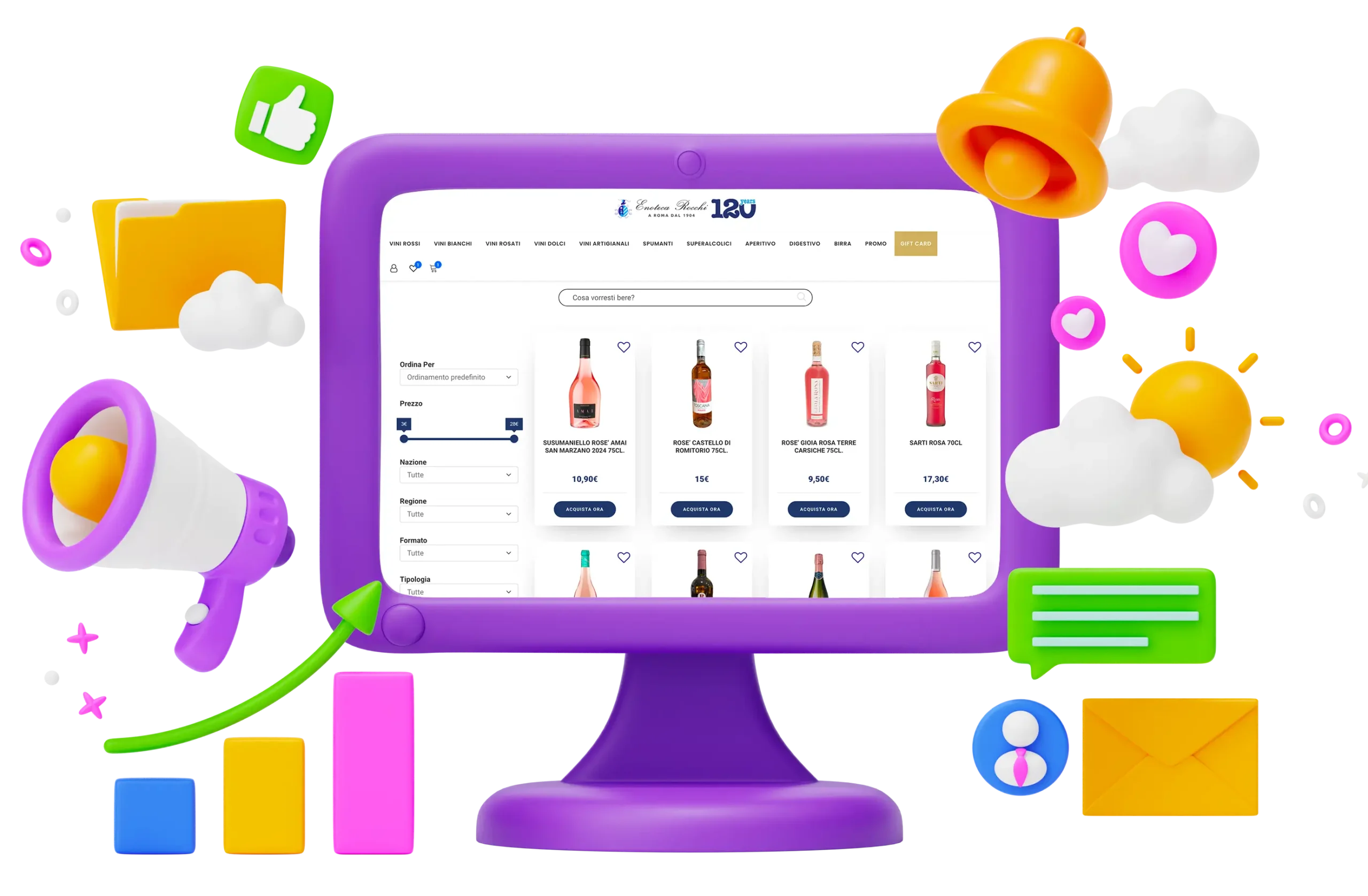 creazione ecommerce - sito enotecarocchi creato da pringo group web agency