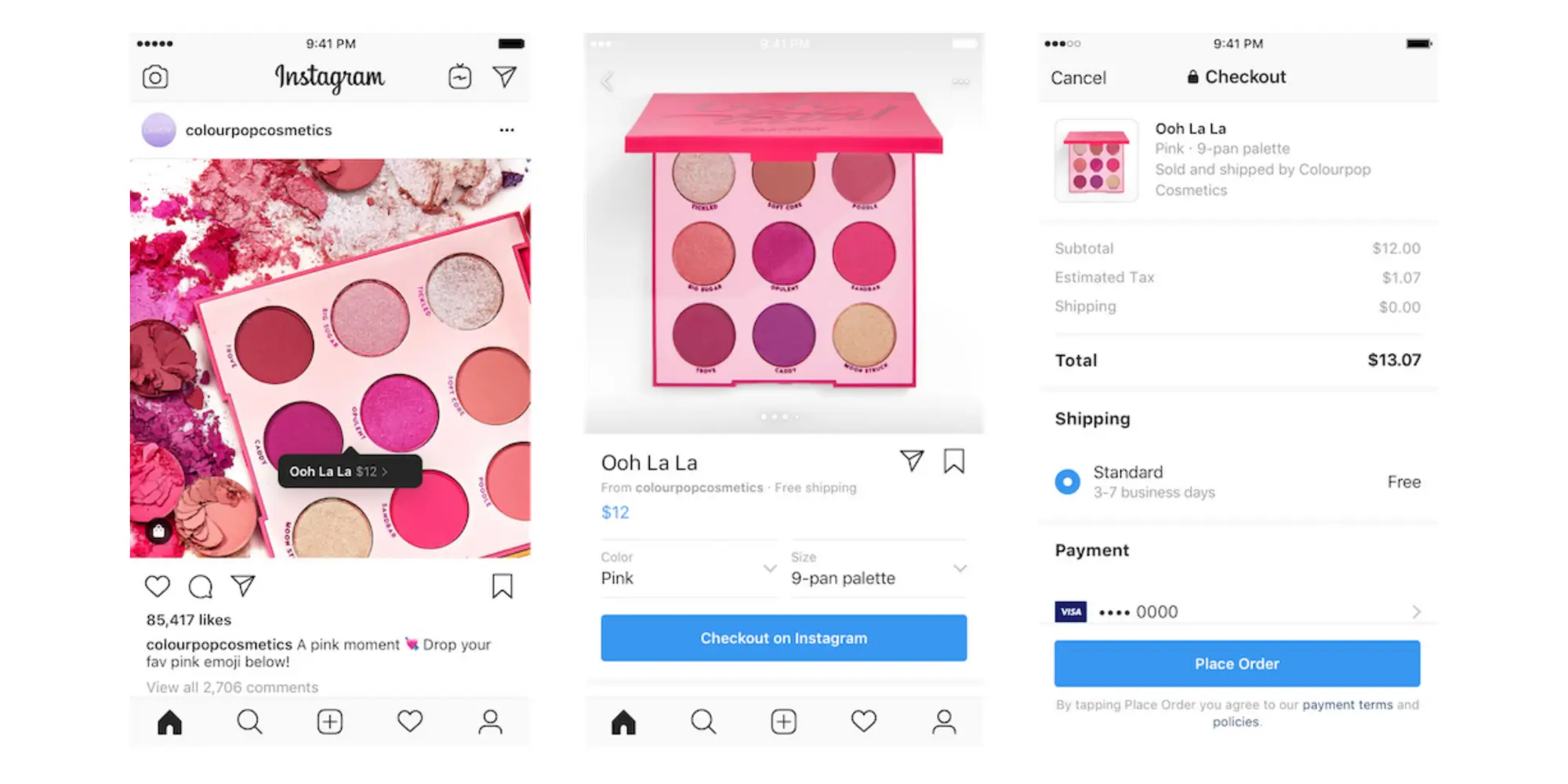 vendere sui social - instagram checkout - credits: instagram